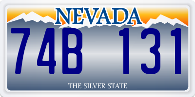 NV license plate 74B131