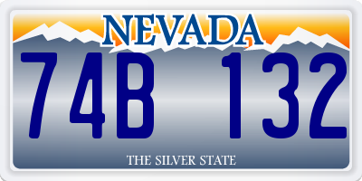 NV license plate 74B132