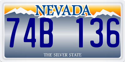 NV license plate 74B136