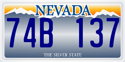 NV license plate 74B137