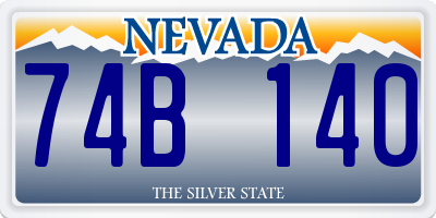 NV license plate 74B140
