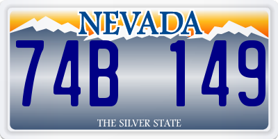 NV license plate 74B149