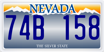 NV license plate 74B158