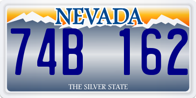 NV license plate 74B162