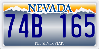 NV license plate 74B165