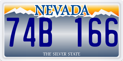 NV license plate 74B166