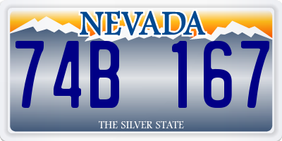 NV license plate 74B167