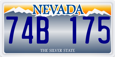 NV license plate 74B175