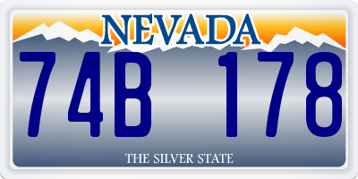 NV license plate 74B178