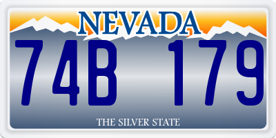 NV license plate 74B179