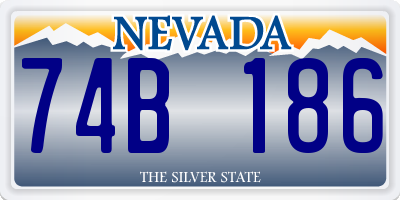NV license plate 74B186