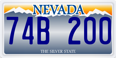 NV license plate 74B200