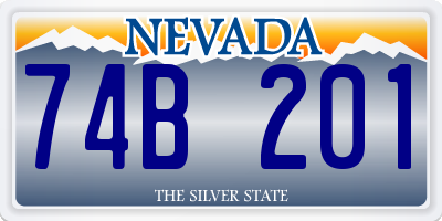 NV license plate 74B201