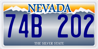 NV license plate 74B202
