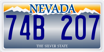 NV license plate 74B207