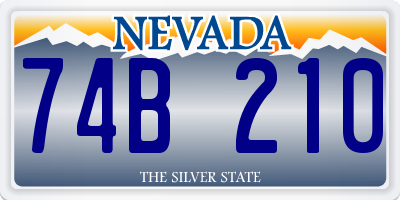 NV license plate 74B210