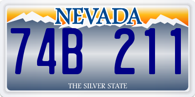 NV license plate 74B211
