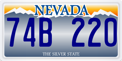 NV license plate 74B220