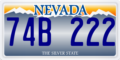 NV license plate 74B222