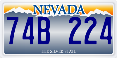 NV license plate 74B224