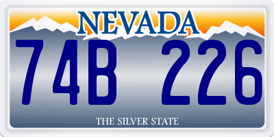 NV license plate 74B226
