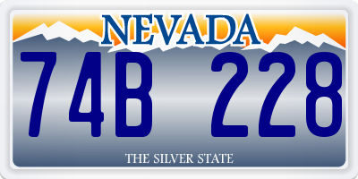 NV license plate 74B228
