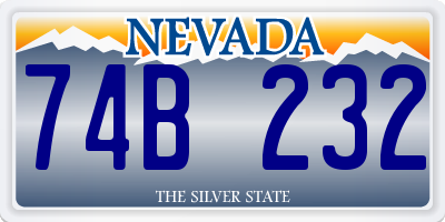 NV license plate 74B232