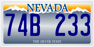 NV license plate 74B233