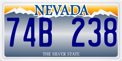 NV license plate 74B238