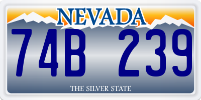 NV license plate 74B239