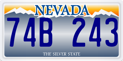 NV license plate 74B243