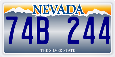 NV license plate 74B244
