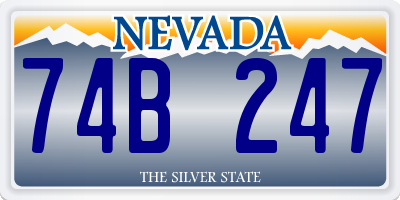 NV license plate 74B247