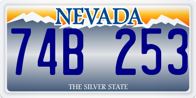 NV license plate 74B253