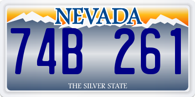 NV license plate 74B261