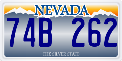 NV license plate 74B262