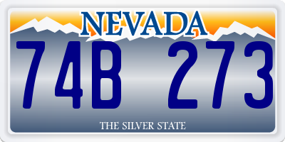 NV license plate 74B273