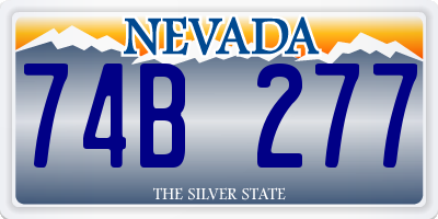 NV license plate 74B277