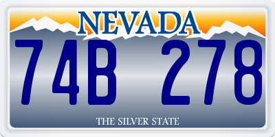 NV license plate 74B278