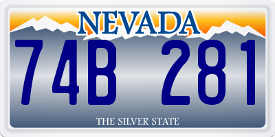 NV license plate 74B281