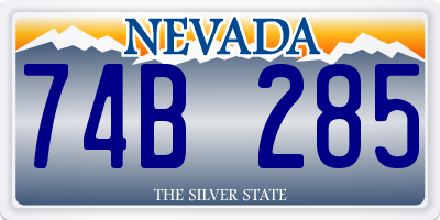 NV license plate 74B285