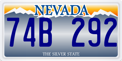 NV license plate 74B292