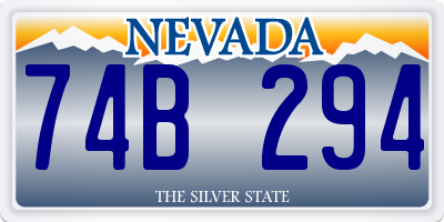 NV license plate 74B294