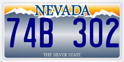 NV license plate 74B302