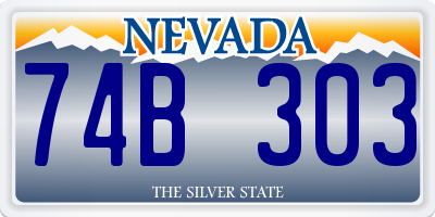 NV license plate 74B303