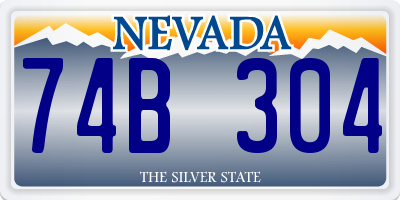 NV license plate 74B304