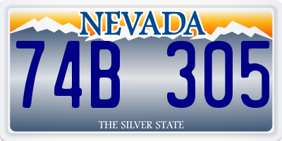 NV license plate 74B305