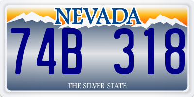 NV license plate 74B318