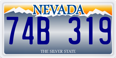 NV license plate 74B319