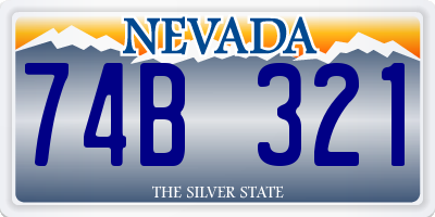 NV license plate 74B321